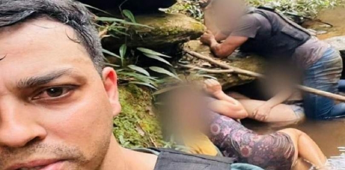 Policial causa revolta após vazar selfie tirada com vítimas de Lázaro