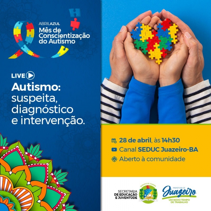 Juazeiro promoverá evento virtual sobre conscientização sobre o autismo