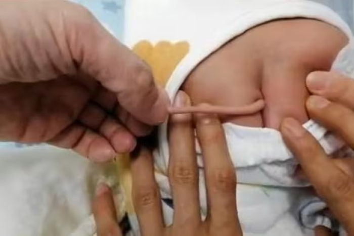 Bebê nasce com 'cauda' de 10 centímetros; conheça a causa da anomalia